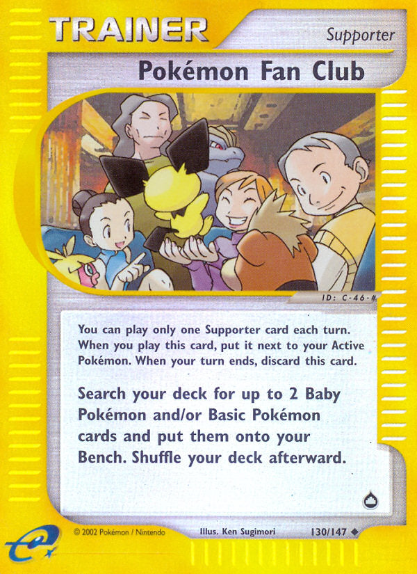 E-Series Aquapolis Pokemon Fan Club #130/147 reverse holo